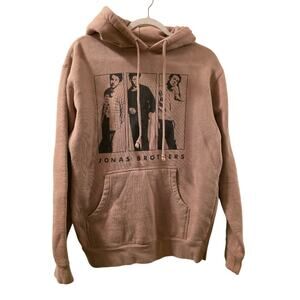 Jonas Brothers 2023 Concert Tour Hoodie Sweatshirt Size S Brown